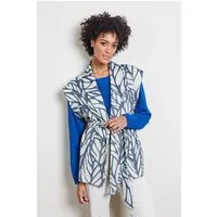 DIDI Sleeveless Vest Diam Print Darkblue With Lush Print Maat: 40 | Cardigans Outlet | Dames | Blauw