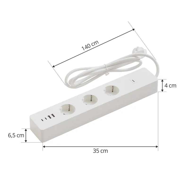 LUUMR Inteligentna listwa zasilająca Lykka, EU, USB, WiFi, Tuya