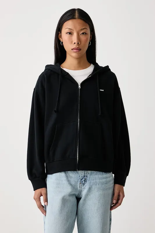Levi's bluza rozpinana z kapturem damska z bawełną EVERYDAY FULL ZIP