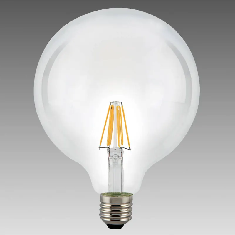 Żarówka globe kulista LED E27 8W 827 przezroczysta