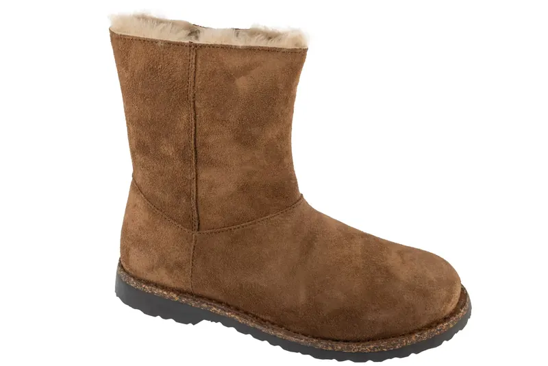 Birkenstock Uppsala Zip Shearling 1030054, Damskie, Brązowe, buty zimowe, skóra welurowa, rozmiar: 36