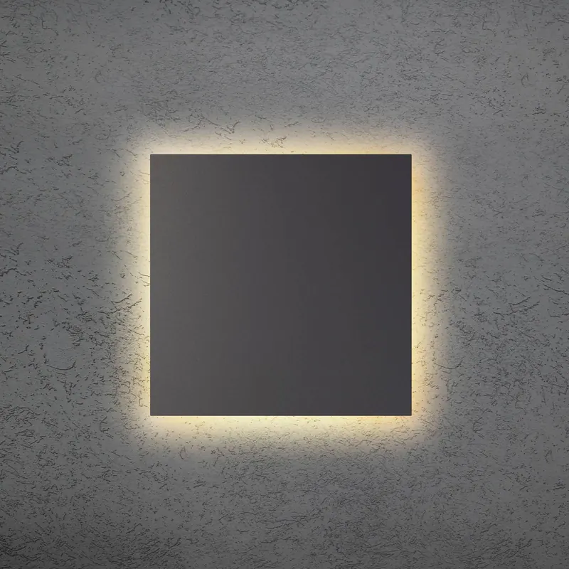 Kinkiet LED BLADE Q, antracytowy, 34 x 34 cm, metal, ściemniany