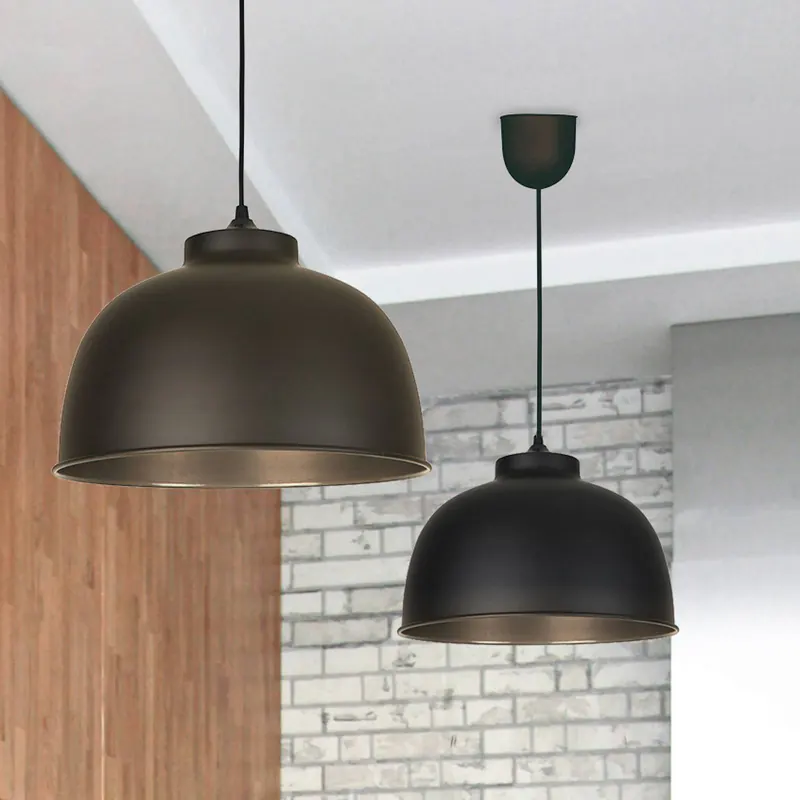 Lampa wisząca Dock, czarna matowa, Ø 31 cm, metal