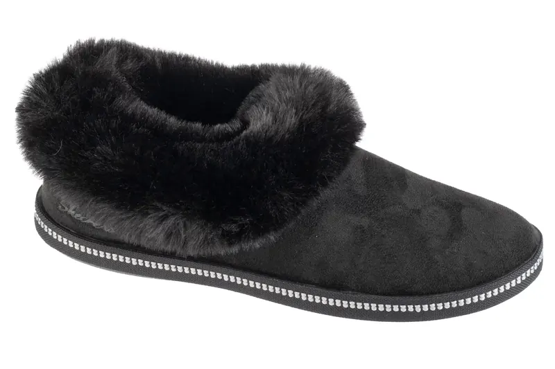 Skechers Cozy Campfire - Winter Nights 169012-BBK, Damskie, Czarne, kapcie, tkanina, rozmiar: 36
