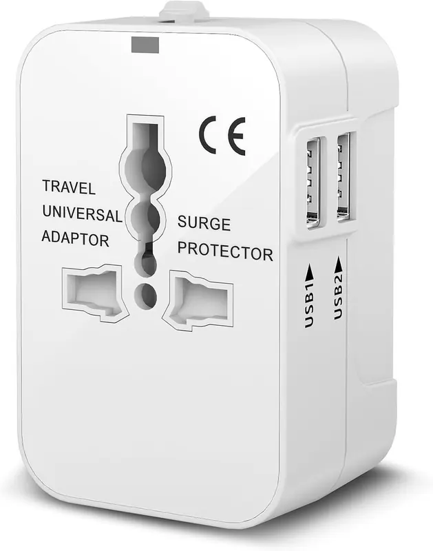 Przejściówka Usa Uk Eu Aus Polska Adapter Sieciowy Podróżny 2x Usb Koanni