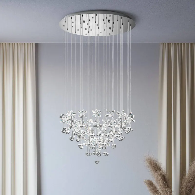 EGLO Stars of Light żyrandol LED Pianopoli chrom 78x110 cm