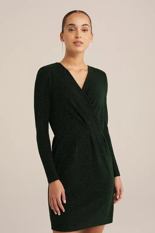 We Fashion Dress Mid Length Dark Green Maat: XXL | Mini Jurken Outlet | Dames | Groen