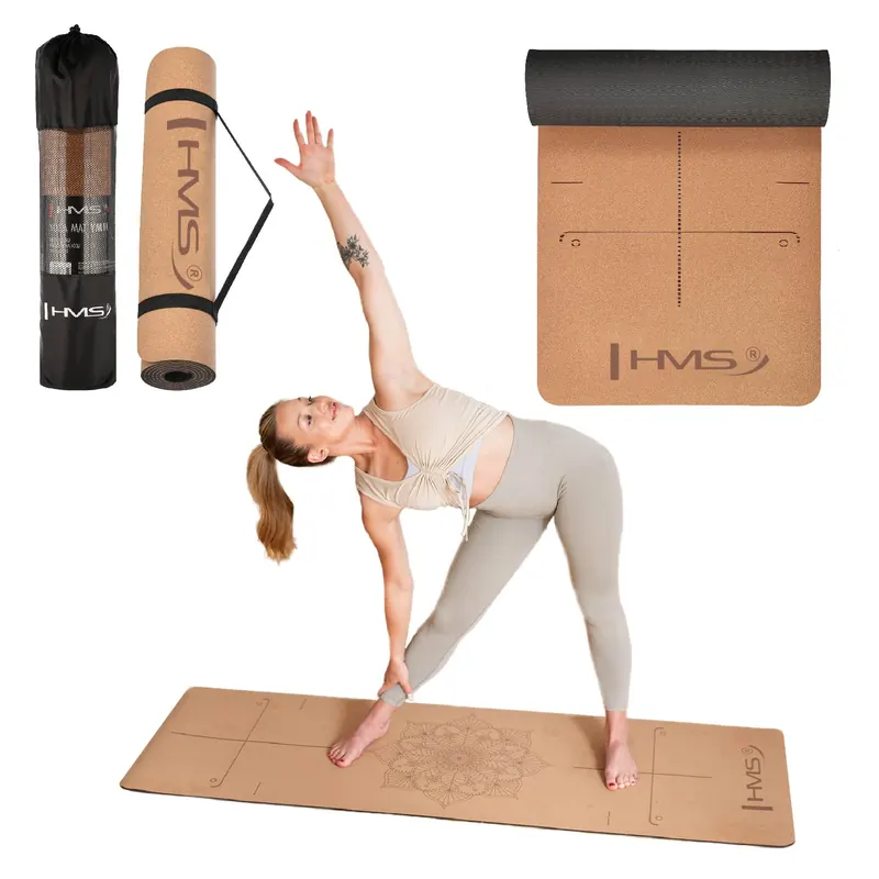 HMS mata fitness do ćwiczeń jogi YM10 korkowa (one size)