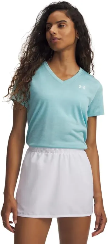 UNDER ARMOUR damska koszulka treningowa Tech SSV- Twist błękitna (M)