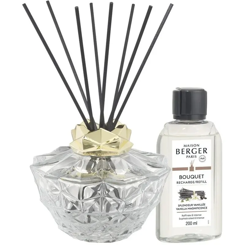 Maison berger paris Zestaw upominkowy Kali Transparent Aroma Diffuser + Wspaniały Wkład Waniliowy 200 ml