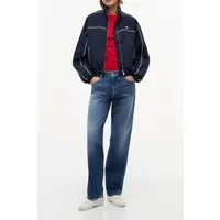 Tommy Hilfiger Nylon Piping Jacket Dark Night Navy Maat: XL | Korte Jassen Outlet | Dames | Blauw