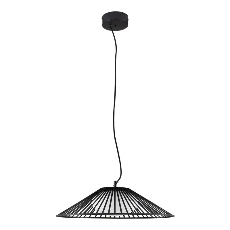 Metalowa lampa wisząca LED w kolorze matowej czerni ze szklanym kloszem ø 50 cm Brume – Nova Luce