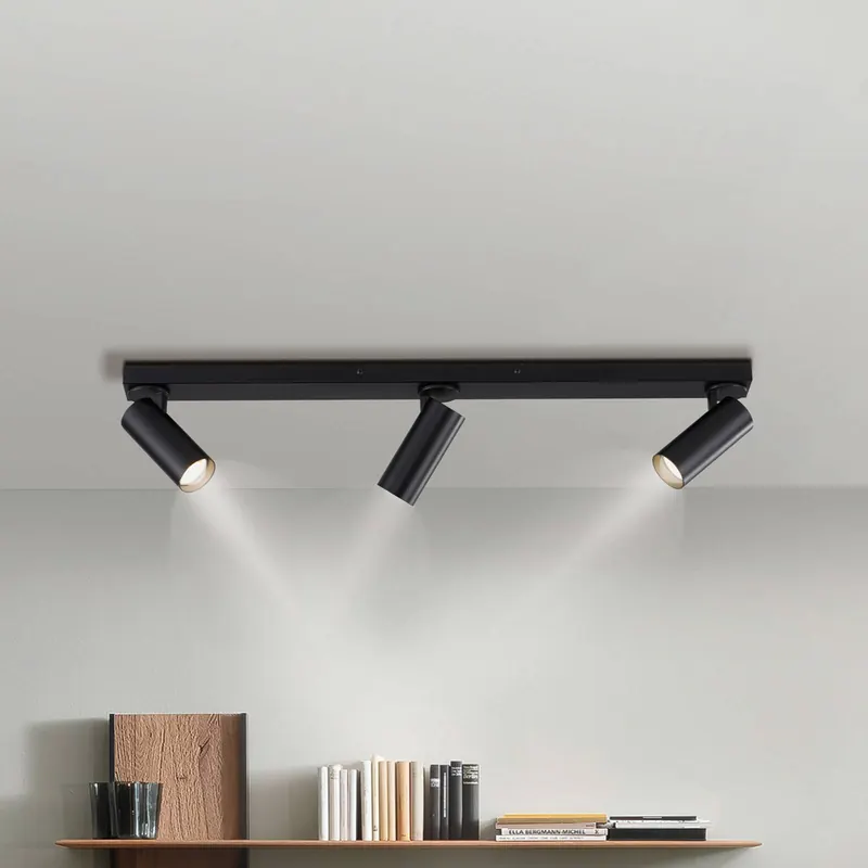 Reflektor sufitowy RIK, czarny, 3-punktowy, 89 cm, metalowy, GU10-LED