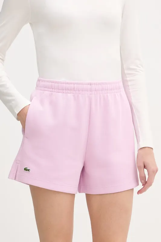 Lacoste szorty dresowe damskie z bawełną