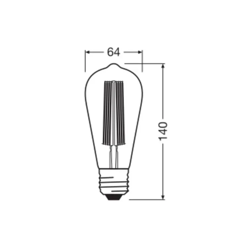 OSRAM LED Vintage 1906 Edison, złota, E27, 5,8 W, 822, ściemniana.