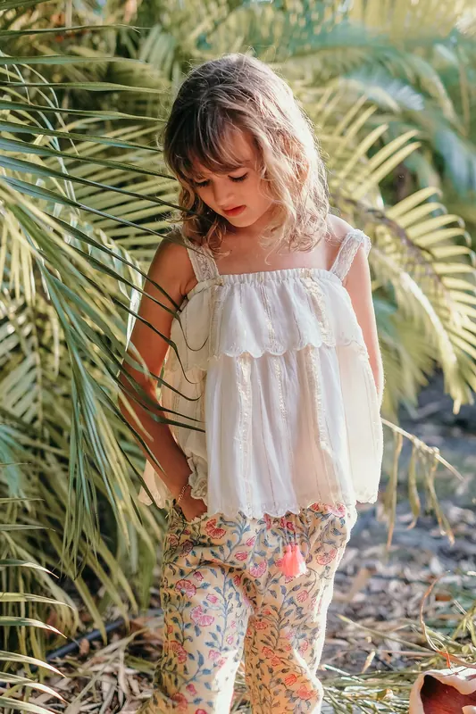 Louise Misha Top Riha White & Gold Stripes Maat: 3M | Overhemden Outlet | kids | Wit