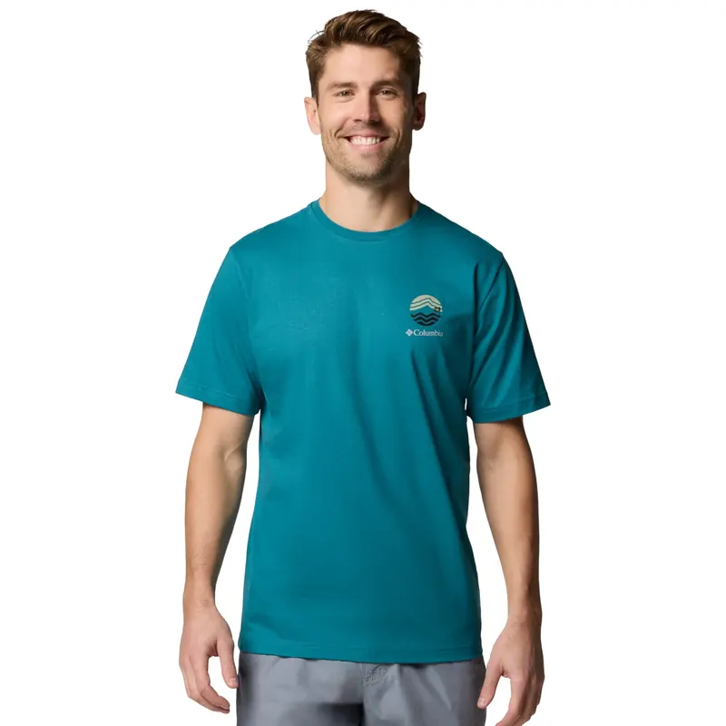 Columbia Kettle River Outdoor Tee 2120411364, Męskie, Zielone, t-shirty, bawełna, rozmiar: M