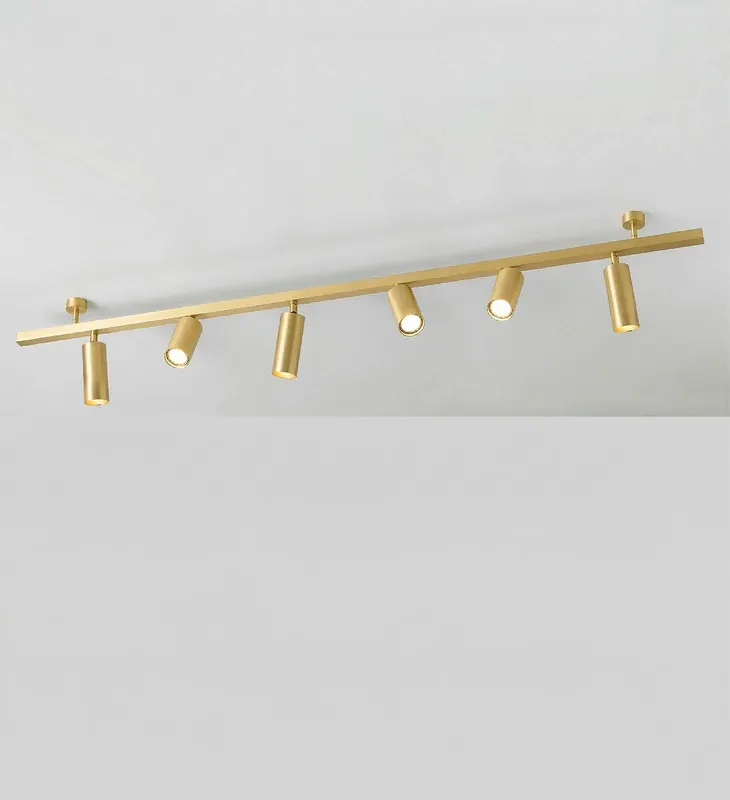 Lampa sufitowa 7535, satynowany mosiądz, 6-punktowa, GU10