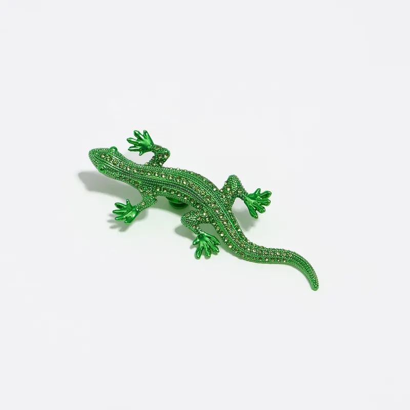 Charm jaszcczurka zielony kryształki