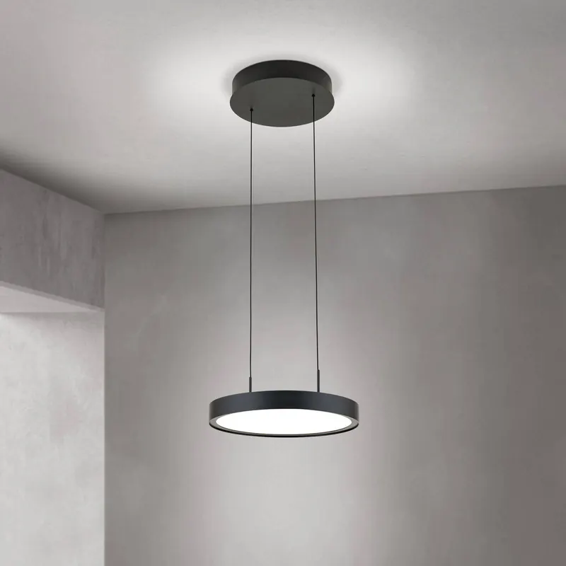Żyrandol LED Teide, czarny, 1-punktowy, metal, 2700 K