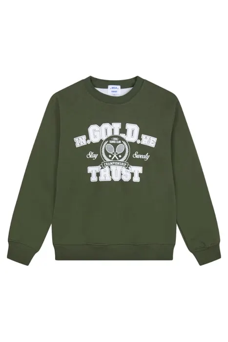 In Gold We Trust Unisex The Tennis Sweatergreen Maat: M | Sweaters Outlet | Unisex | Groen