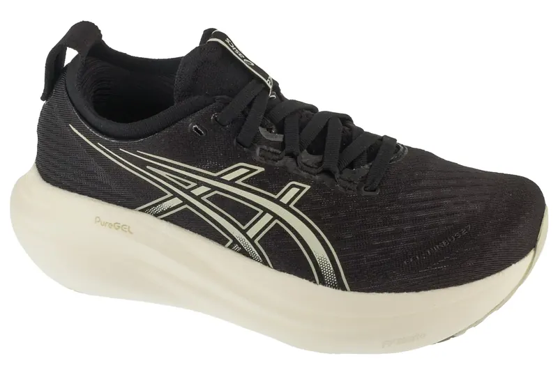 ASICS Gel-Nimbus 27 1012B753-002, Damskie, Czarne, buty do biegania, tkanina, rozmiar: 42