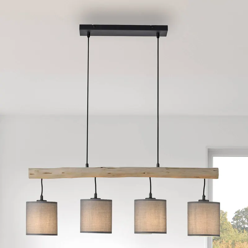 Lampa żyrandol Green Tribu, papierowe klosze, 4-punktowa