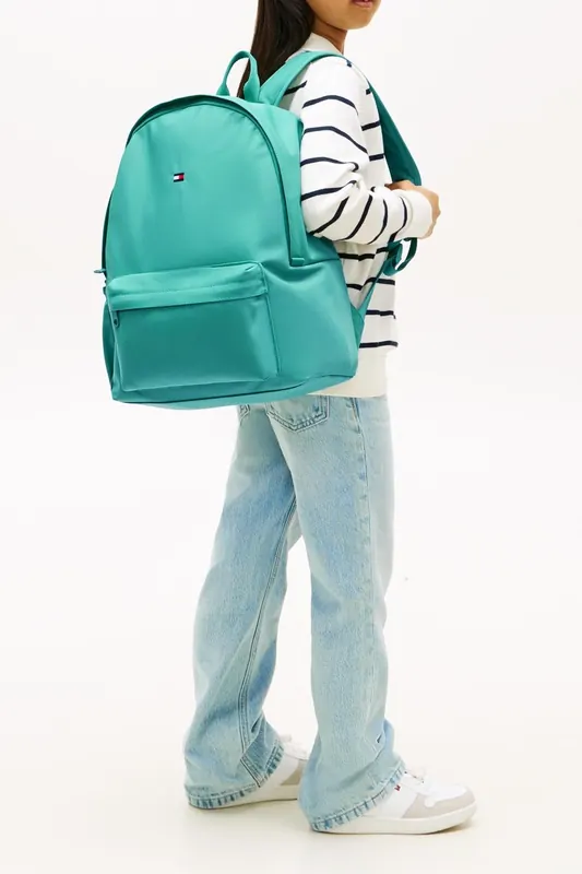 Tommy Hilfiger Unisex Th Essential Backpack Bahama Green Maat: OS | Accessoires Outlet | kids | Blauw