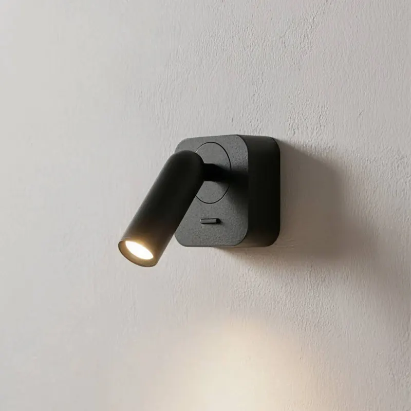Ideal Lux reflektor ścienny LED Bean, czarny, szerokość 7 cm metal