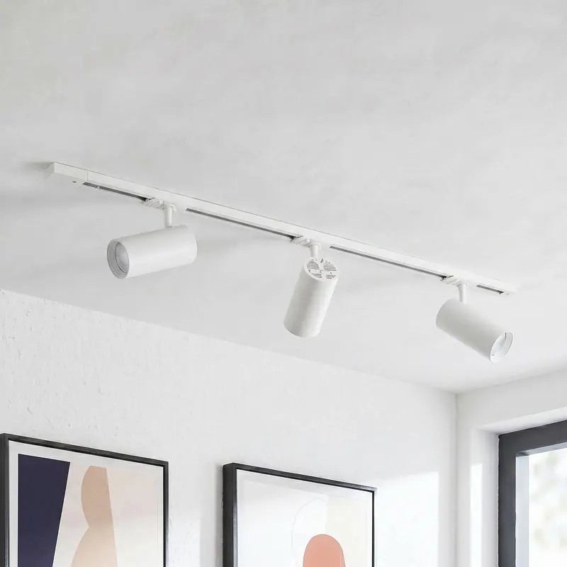 System szynowy Lindby Linaro, średnica 7 cm, 3-punktowa, LED, biały, CCT