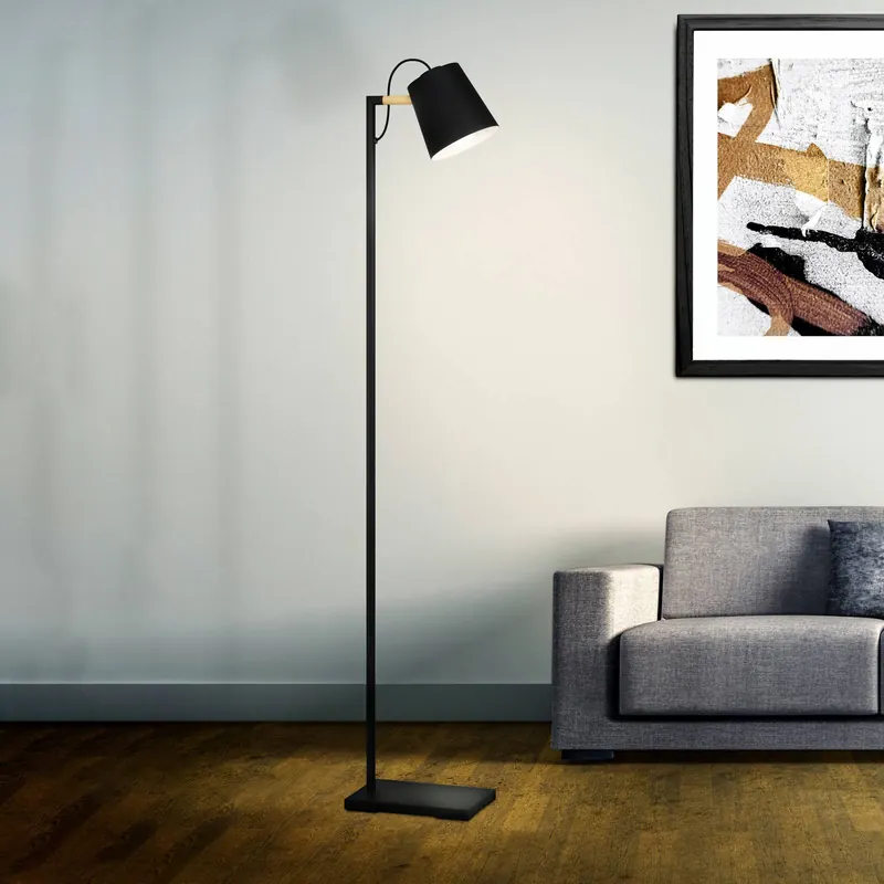 Lampa stojąca Lacey, wysokość 159,5 cm, czarny, stal
