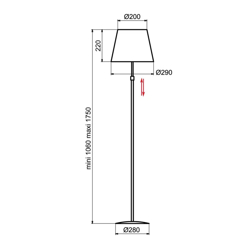 Aluminor Store lampa stojąca, chrom/biała
