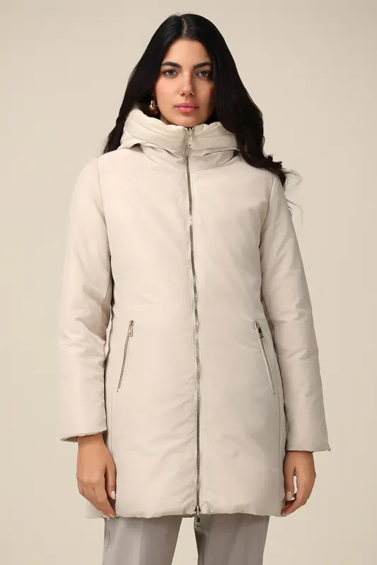 Oltre Reversible Parka With Hood White Maat: 42 | Parka's Outlet | Dames | Wit