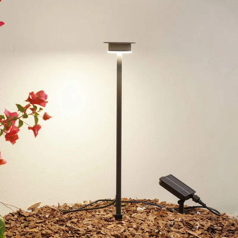 Lindby lampa solarna LED Lyris, czarny, aluminium, 3000 K