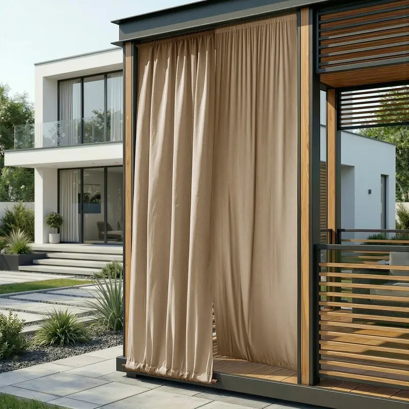 Beżowa zasłona częściowo zaciemniająca (dimout)/zewnętrzna 250x250 cm Calisto – Filumi