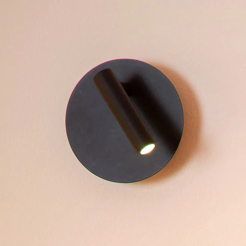 Akumulatorowy spot ścienny LED Jolijn, czarny, Ø 10,2 cm, magnes