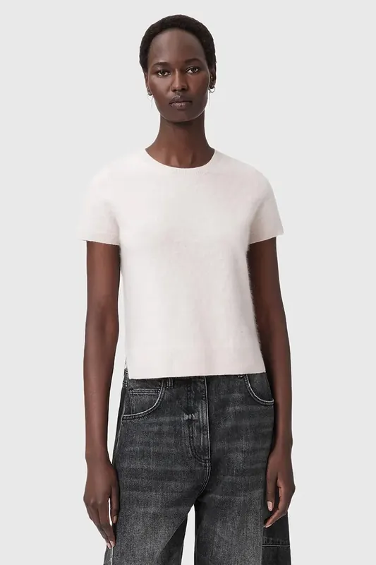 AllSaints t-shirt kaszmirowy REBEL TEE