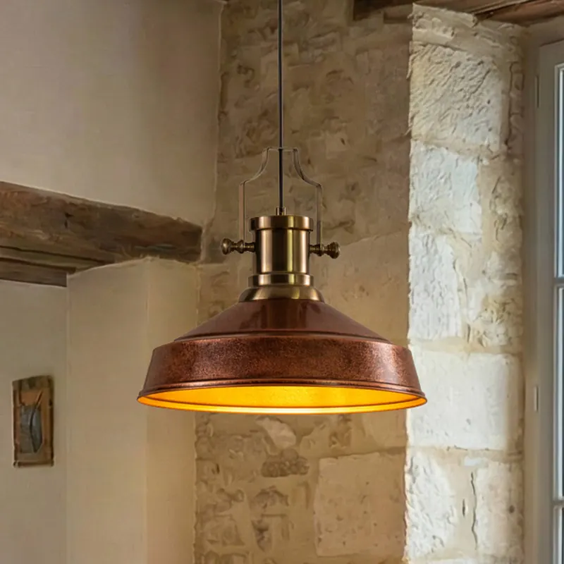 Żyrandol Augusta, miedź/złoto, Ø 40 cm, metal, E27