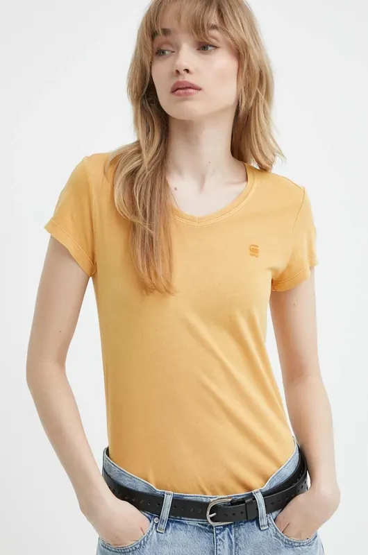G-Star T-shirt damski bawełniany Overdyed eyben slim v t 2.0