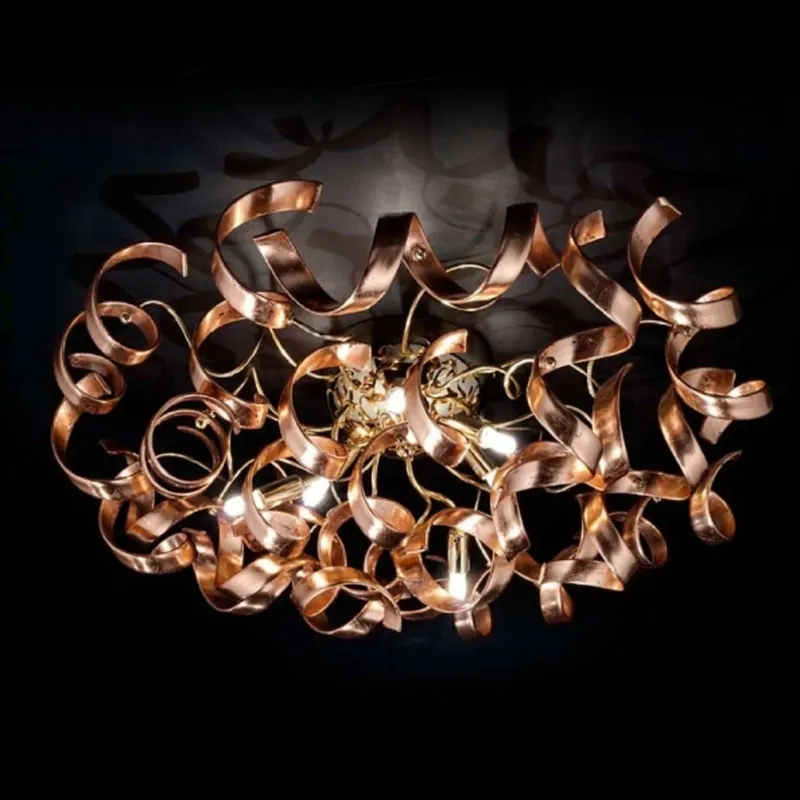 Wdzięczna lampa sufitowa Miedź, miedź