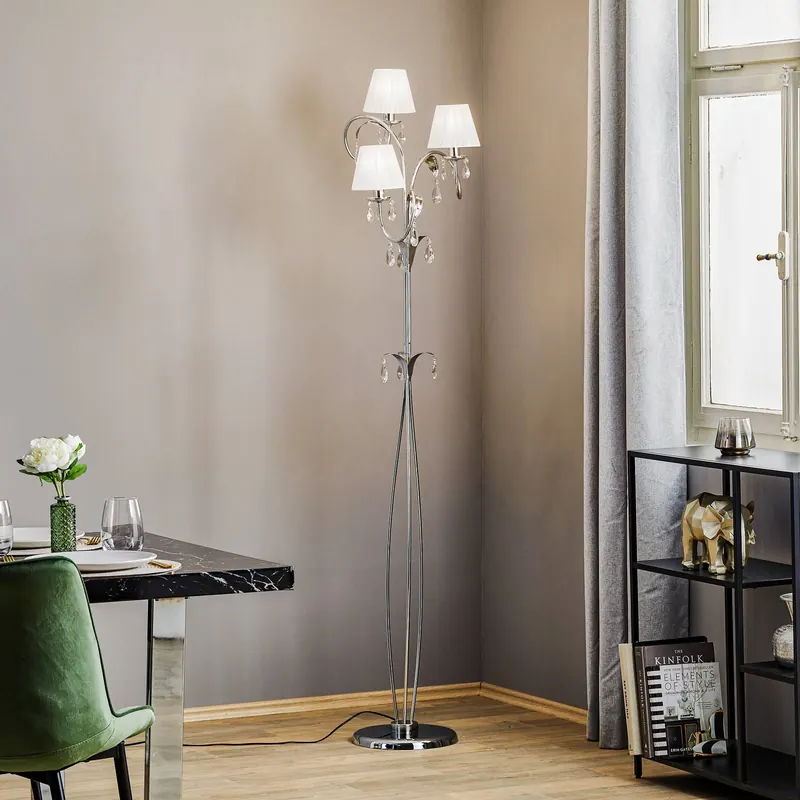 Lampa stojąca Jacqueline, 3-punktowa, biała