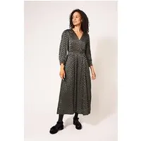 White Stuff Paula Metallic Dre Black Maat: 6 | Midi Jurken Outlet | Dames | Zwart