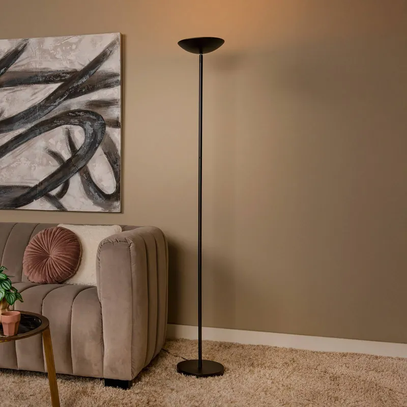 Lampa stojąca LED ZENITH, czarna, wysokość 180 cm, metalowa, ściemniana