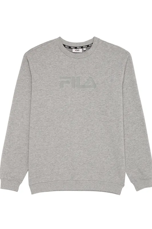 FILA Unisex Zanten Logo Crew Sweat Medium Grey Melange Maat: L | Sweaters Outlet | Unisex | Grijs
