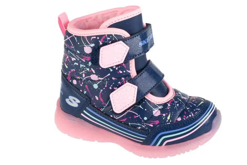 Skechers Illumi-Brights - Power Paint 302653N-NVMT, Dla dziewczynki, Granatowe, śniegowce, tkanina, rozmiar: 27