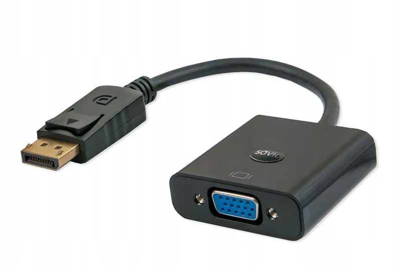 Adapter Savio CL-90 (DisplayPort M D-Sub (vga) F 0,20m kolor czarny)