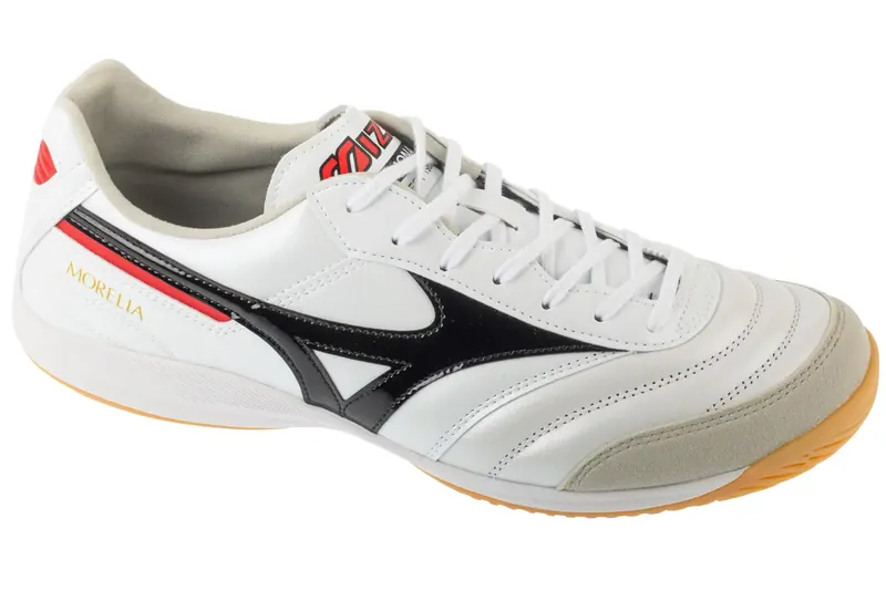 Mizuno Morelia Sala Elite IN Q1GA251209, Męskie, Białe, buty halowe - halówki, skóra licowa, rozmiar: 42