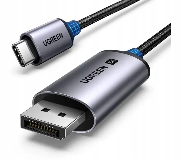 Kabel DisplayPort Ugreen CM556 Usb-c DisplayPort 8K 2m Szary