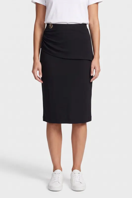GUESS Prisca Jewel Pencil Jet Black A996 Maat: M | Midi Rokken Outlet | Dames | Zwart