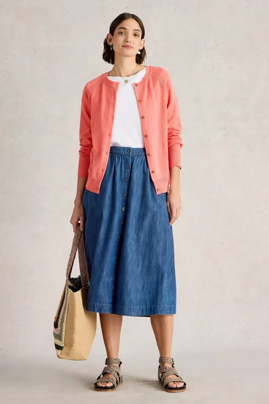 White Stuff Lulu Cardi Mid Coral Maat: 24 | Jassen Outlet | Dames | Blauw